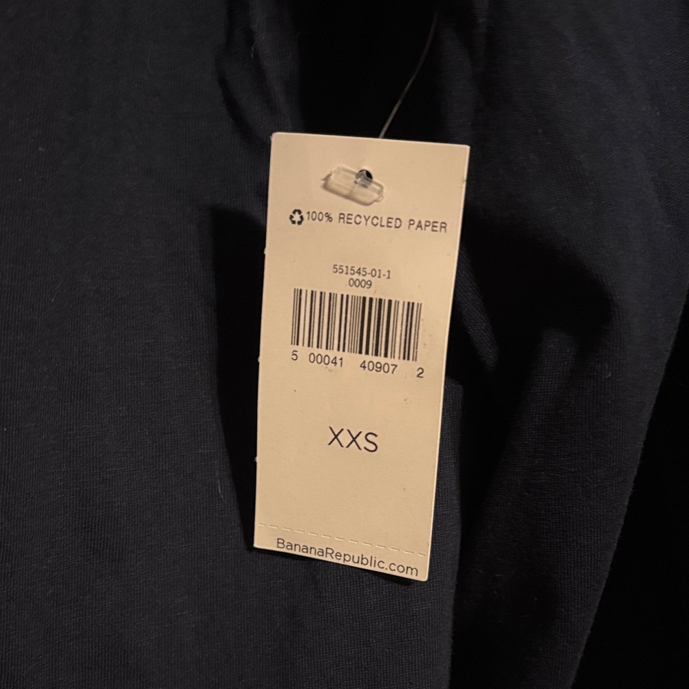 Banana Republic Supima cotton peasant long sleeve top in navy size XXS  NWT - Picture 4 of 11